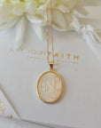 Our Lady Of Guadalupe Mother of Pearl Necklace in Gold filled and beautiful packaging