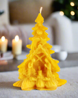 pine tree beeswax candle with nativity scene catholic christmas gifts