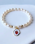 Sacred Heart Of Jesus Pearl Bracelet