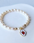 Sacred Heart Of Jesus Pearl Bracelet