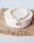 Sacred Heart Of Jesus Pearl Bracelet