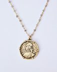 Saint Joan of Arc Labradorite Beaded Necklace