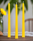 Catholic set of three taper beeswax prayer candles for your home altar.
