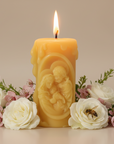 Holy Family Pure Beeswax Catholic prayer candle