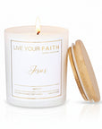 Jesus catholic prayer candle in Merlot