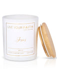Jesus catholic prayer candle in Merlot