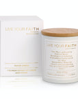 Ave Maria Catholic prayer candle in latin rose petal scent
