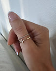 religious cross ring in gold filled with cubic zirconia