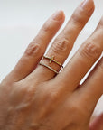 Catholic Gold filled cross ring and cubic zirconia
