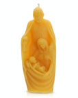 Devotional Holy family beeswax candle for your home altar. catholic prayer candle.