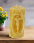 Catholic Jesus Beeswax candle hand poured