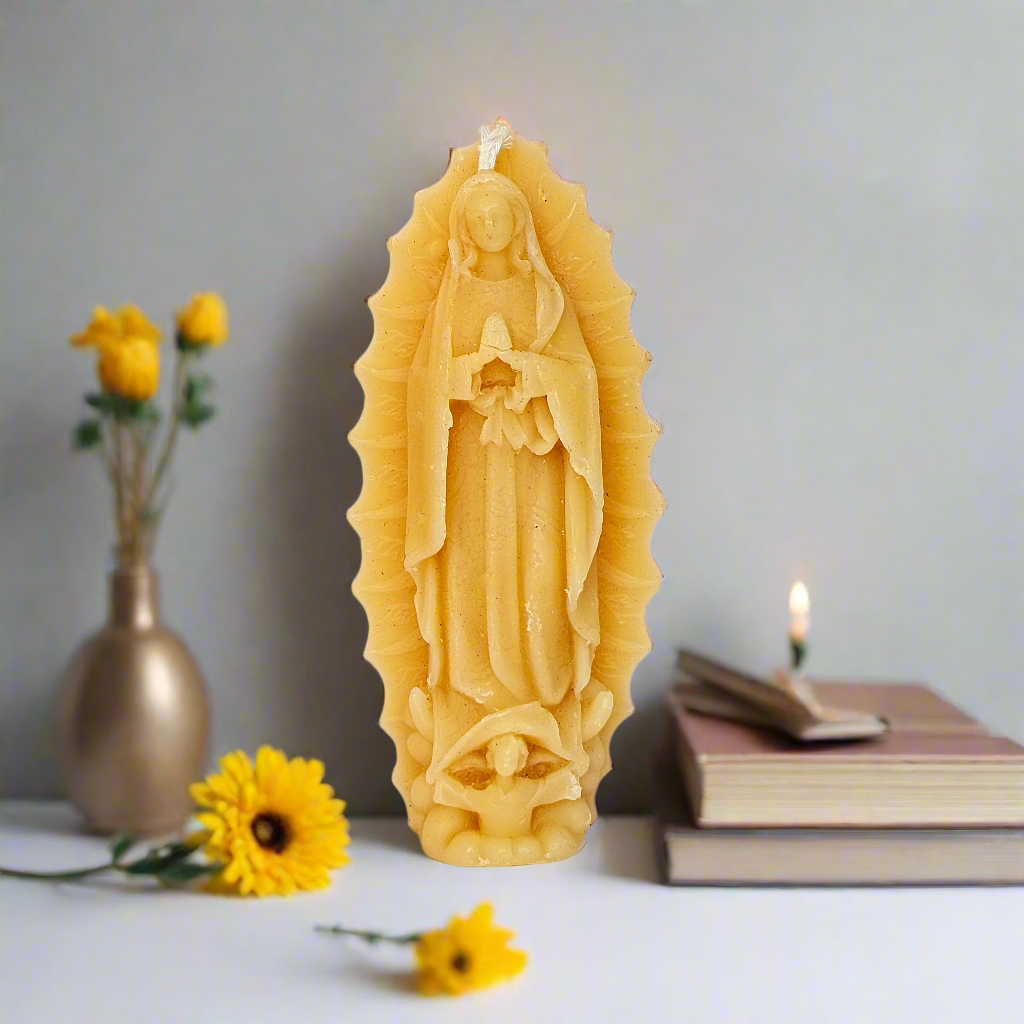 Our Lady of Guadalupe Candle - Hand-Poured 100% Pure Beeswax - Live ...
