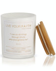 Catholic scented candle Phil.4:13 neroli and white flowers