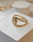 Saint Benedict ring in gold filled catholic jewelry