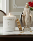 Catholic Prayer Candle, "Totus Tuus", Red Rose Scent