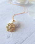 Collar Espíritu Santo en Oro Relleno de Zirconia Cúbica
