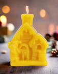 small 100% beeswax candle house