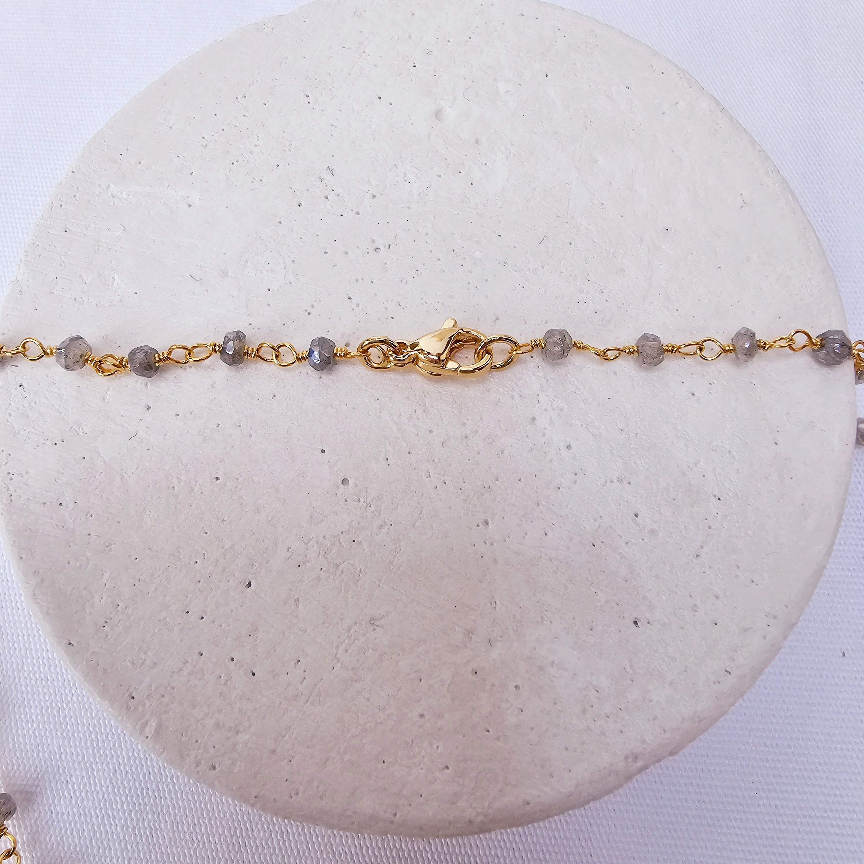 Saint Joan of Arc Labradorite Beaded Necklace