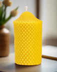 beeswax pillar candle