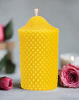 beeswax pillar candle