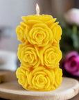 rosette beeswax candle made of 100% beeswax