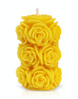 100% Beeswax pillar candle with rose detail