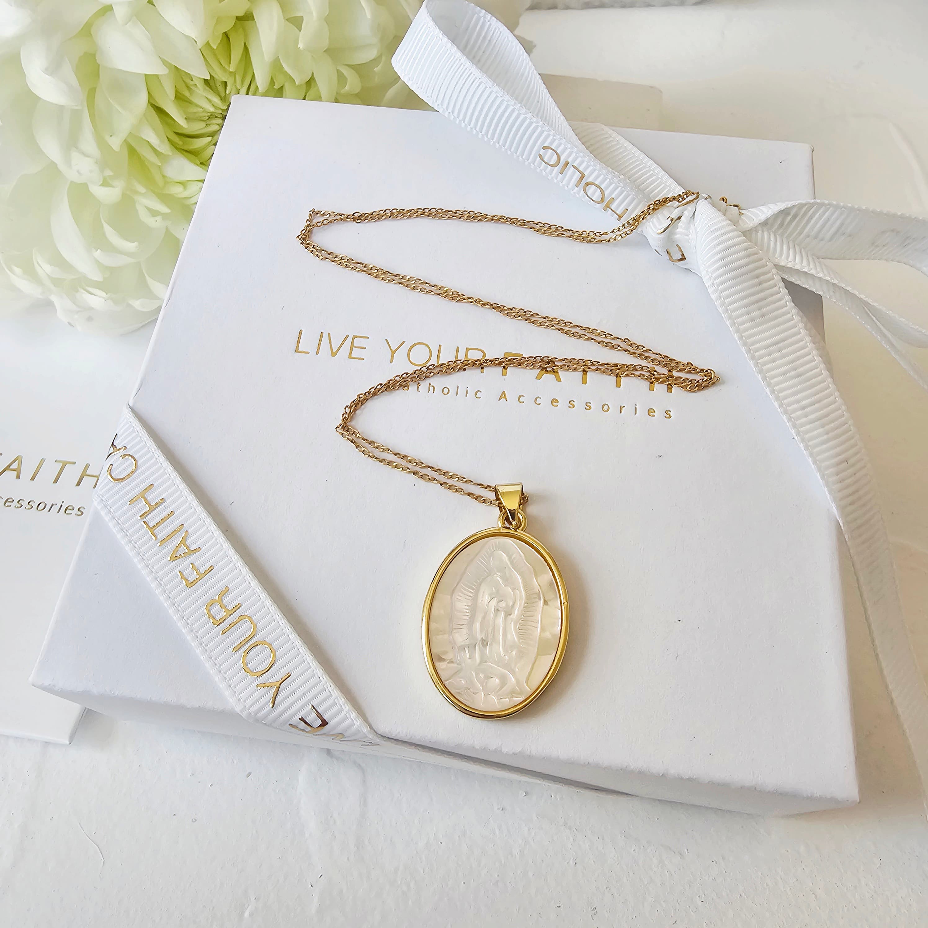 Our Lady of Guadalupe Gold Filled Necklace gift wrap