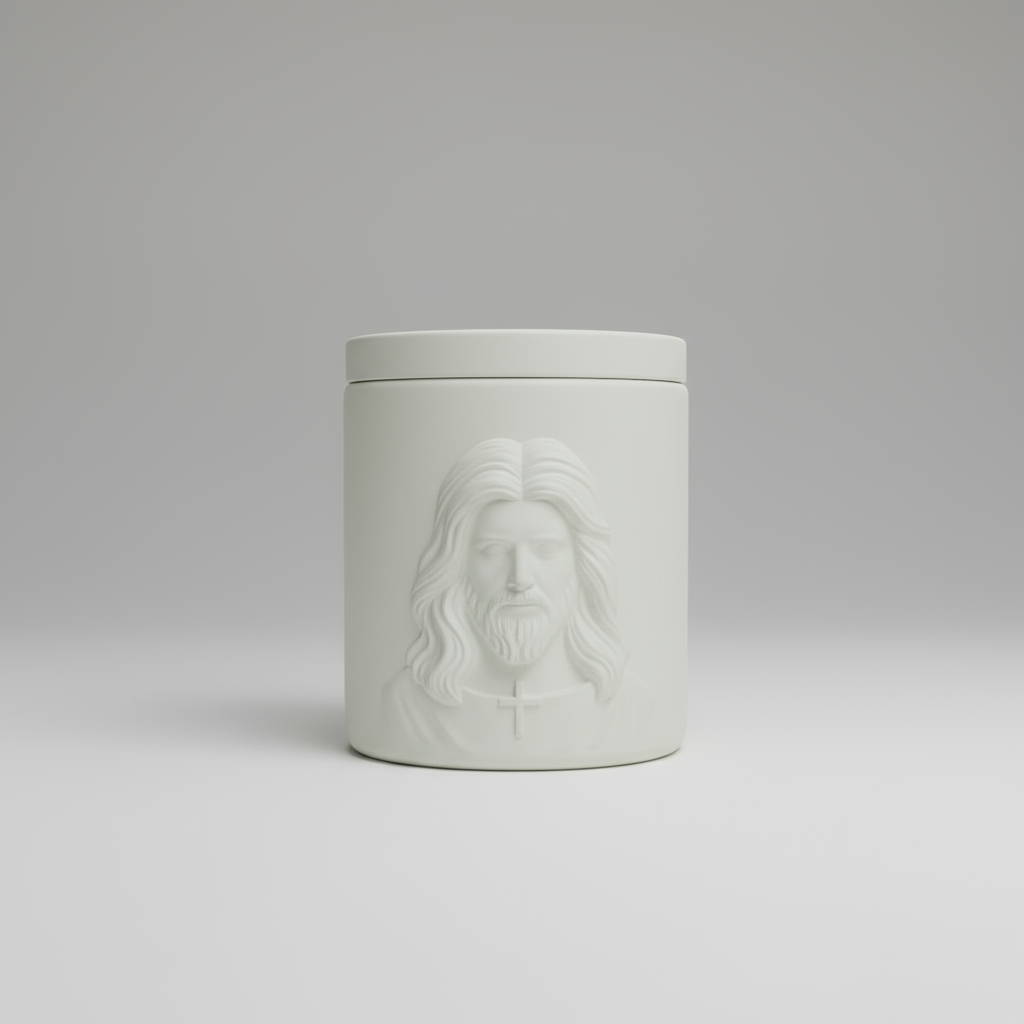 Holy Face of Jesus Prayer Candle – Citrus Mango Scent