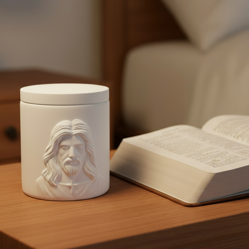 Holy Face of Jesus Prayer Candle – Citrus Mango Scent