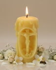 Jesus on the Cross 100% Beeswax Prayer Candle
