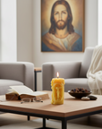 Jesus on the Cross 100% Beeswax Prayer Candle