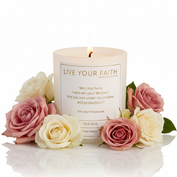 Our Lady Of Guadalupe - True Rose -  Catholic Prayer Candle