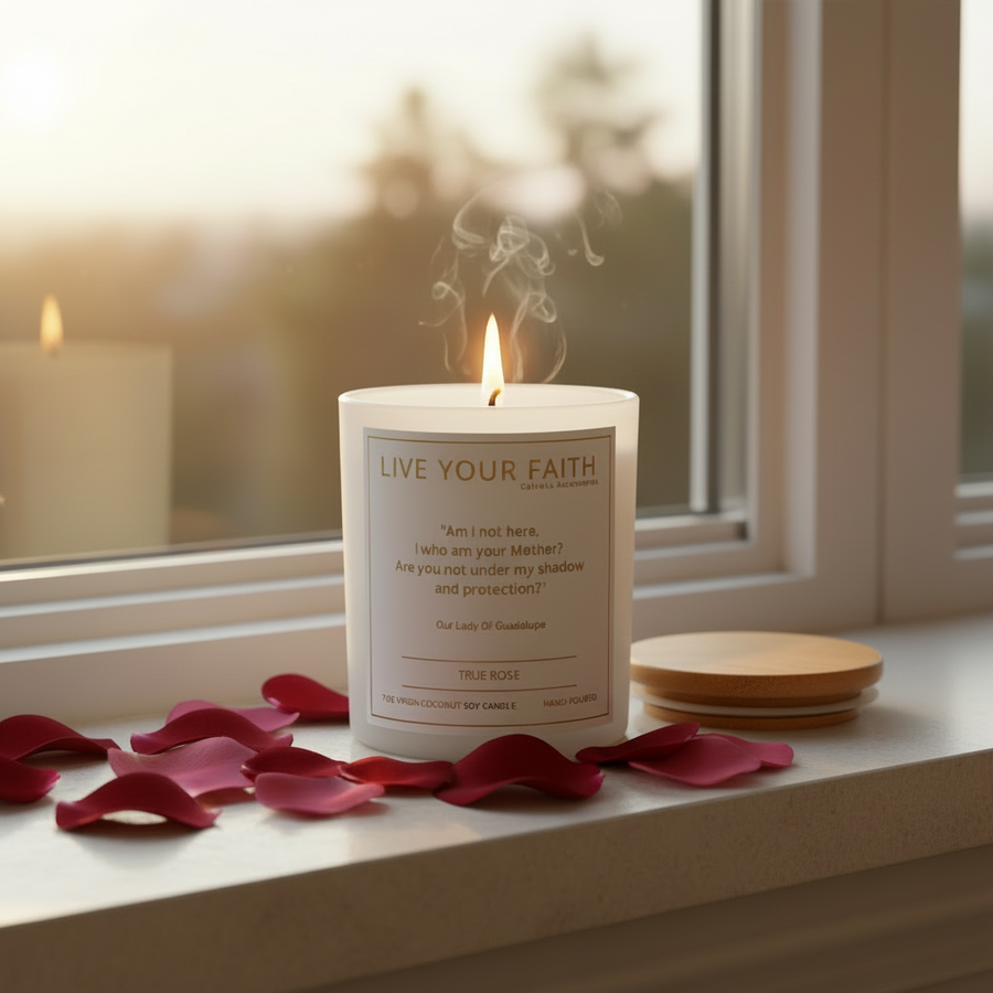 Vela de oración católica de Nuestra Señora de Guadalupe