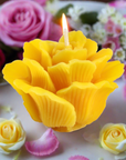 beeswax rosette candle with flowers