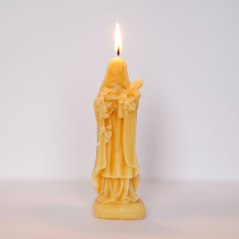 Saint Therese 100% beeswax candle