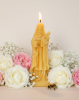 Saint Thérèse, The Little Flower Beeswax Candle – Hand-Poured