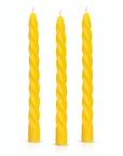 Set of three beeswax taper candles