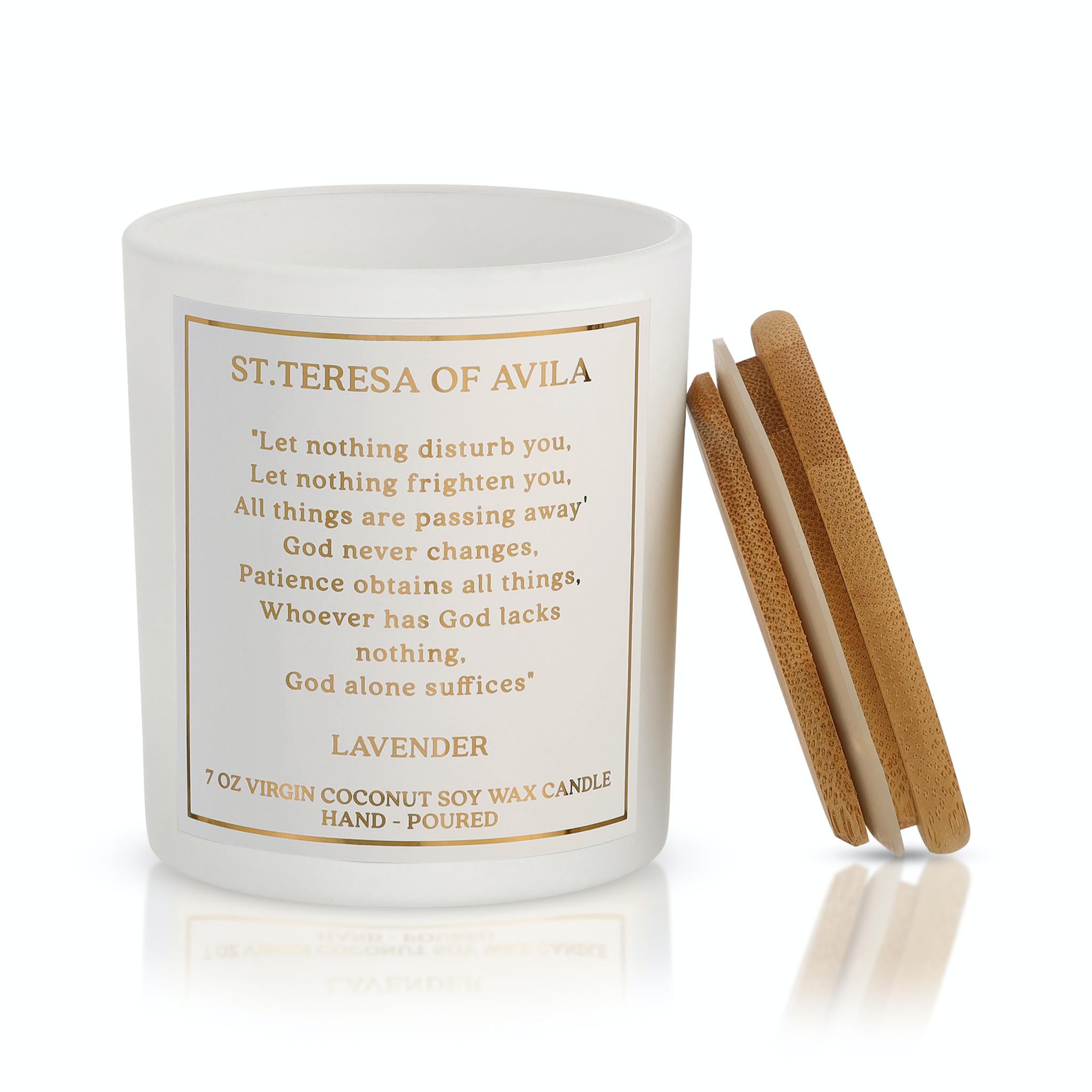 St. Teresa of Avila Lavender Prayer Candle