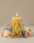 Virgin Mary Catholic  Beeswax Prayer Candle
