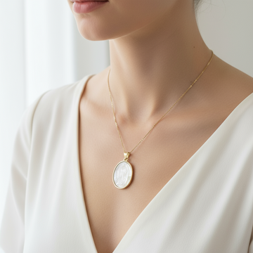 Our Lady of Guadalupe Mother of Pearl Necklace – Gold Filled
