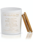 Ave Maria scented prayer candle in rose petals