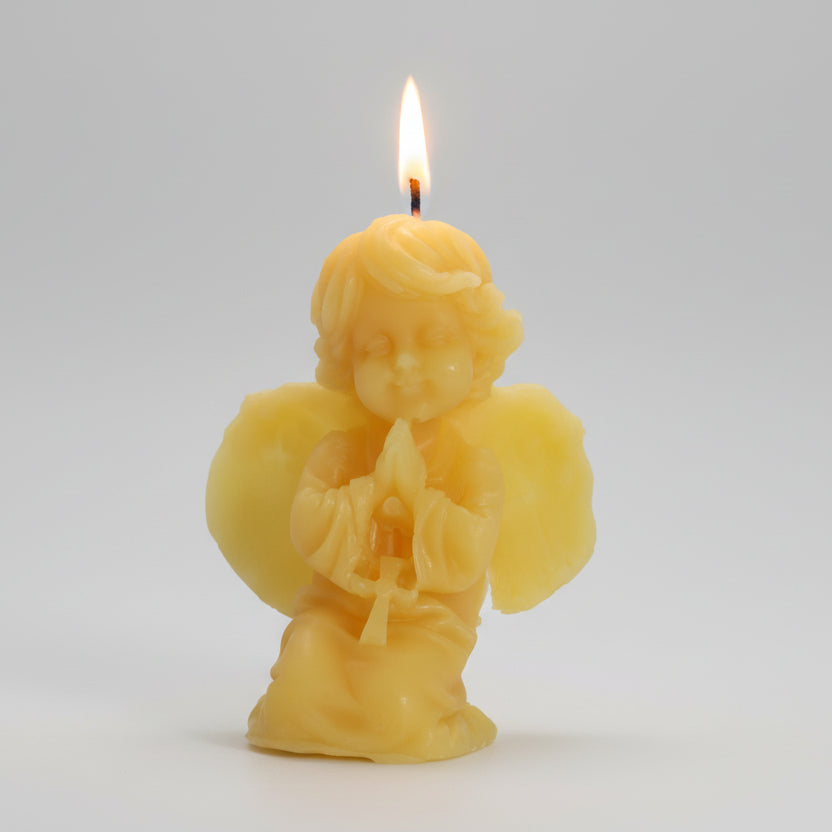 100% beeswax candles praying angel