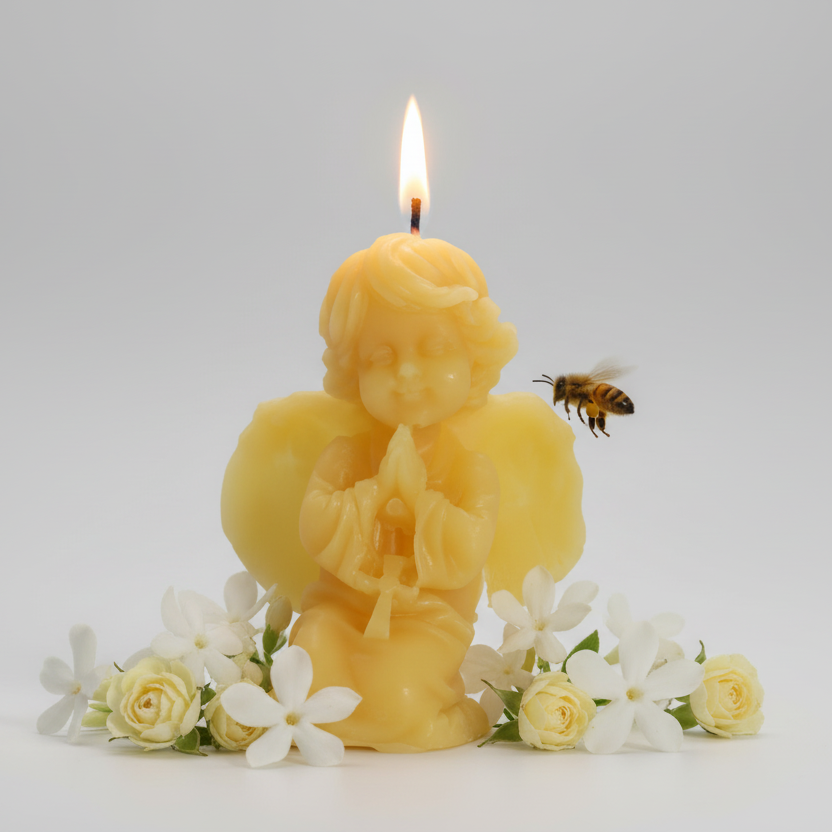 Praying Angel Pure Beeswax Catholic Prayer Candle