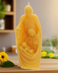 Holy Family Beeswax Pillar candle made with 100% beeswax for prayer and meditation.