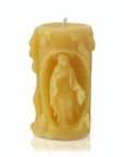 100 % beeswax candle with image of Virgin Mary
