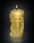 100% beeswax candle Jesus on the cross