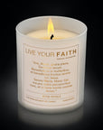 Ave Maria catholic prayer candle in latin rose petal scent
