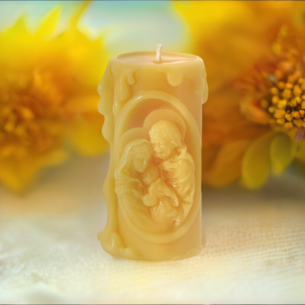 Holy Family Beeswax candle