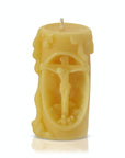 100% beeswax candle Jesus on the cross