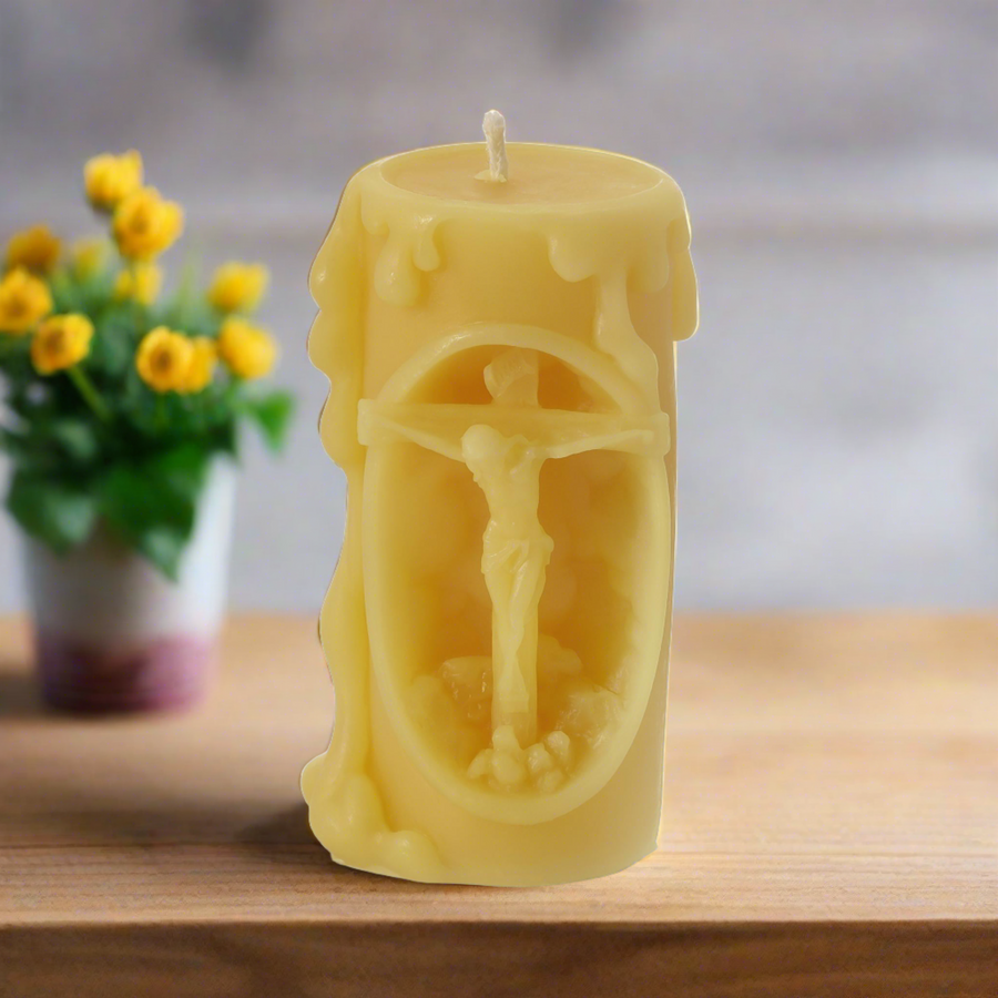 Jesus Beeswax candle